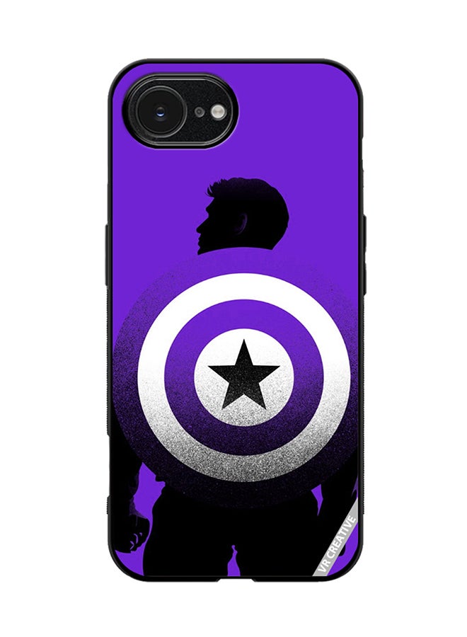 Protective Case Cover For Apple iPhone 16e Purple Captain America Design Multicolour