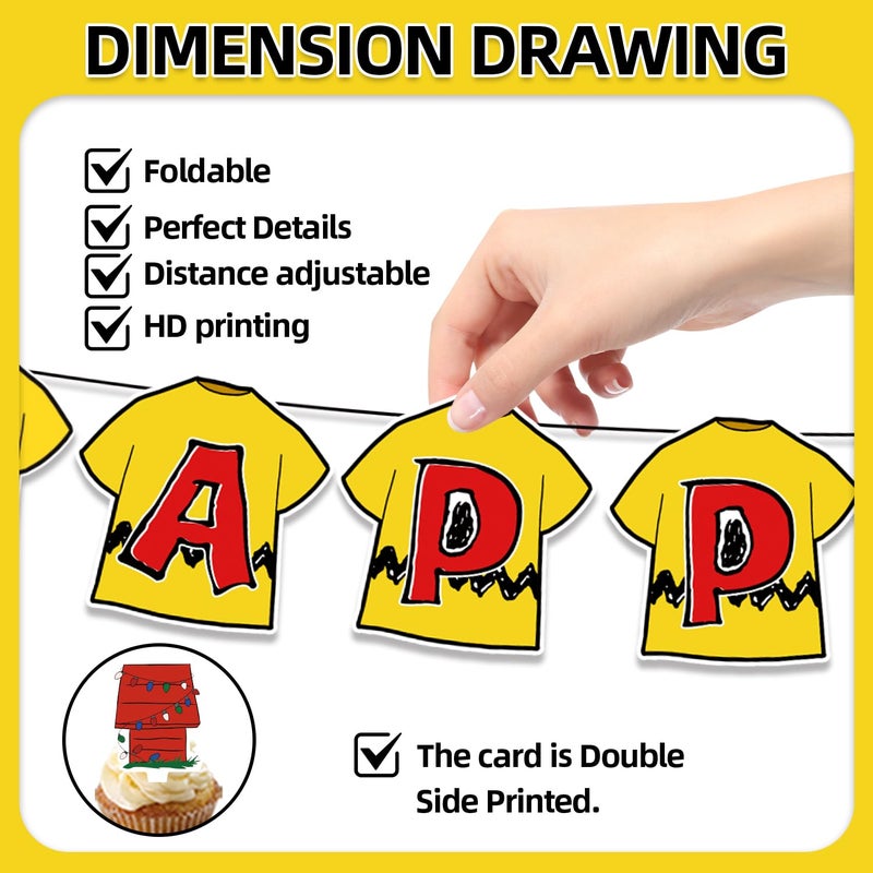 Ailimy 42Pcs Cartoon Dog Red House Birthday Party Supplies Puppy Baby Shower Decorations Disposable Birthday Banner, Cake Toppers, Balloons Cute Dog Anime Theme Red House Party Decorations - Image 4