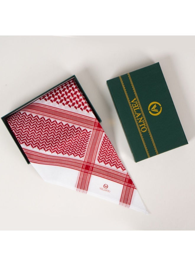 VELANTO Red and white shemagh for men - Image 1