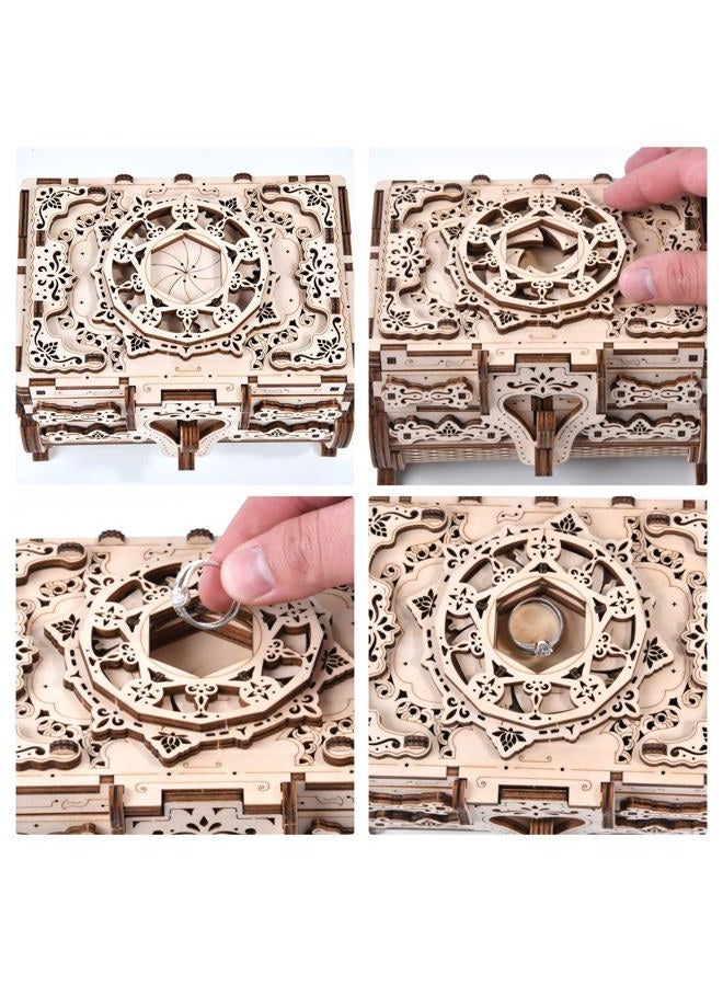 Varbertos 3D Wooden Puzzle Mechanical Treasure Box, Wood Creative Assembly Model Building Kits to Build for Adults and Teens, DIY Wooden Puzzle Hobbies Projects Gift for Women and Kids - Image 4