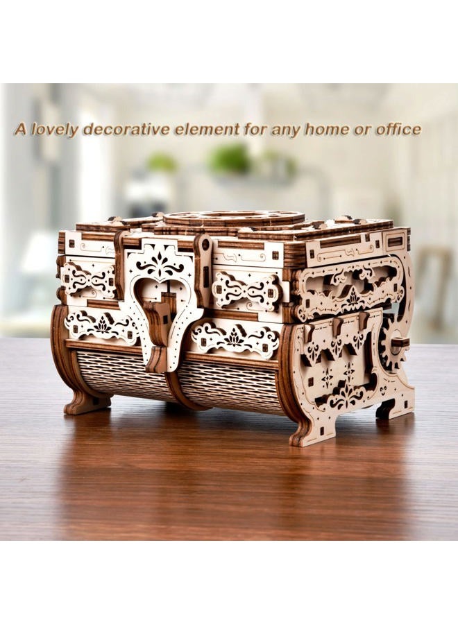 Varbertos 3D Wooden Puzzle Mechanical Treasure Box, Wood Creative Assembly Model Building Kits to Build for Adults and Teens, DIY Wooden Puzzle Hobbies Projects Gift for Women and Kids - Image 5