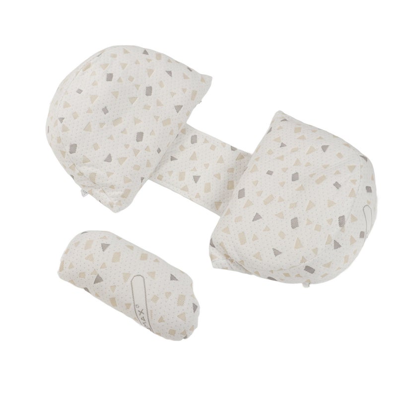 Side Pregnancy Sleep Pillows U Shaped Soft Support Floral Printed Ergonomic Maternity Wedge Pillow Gray - Image 3