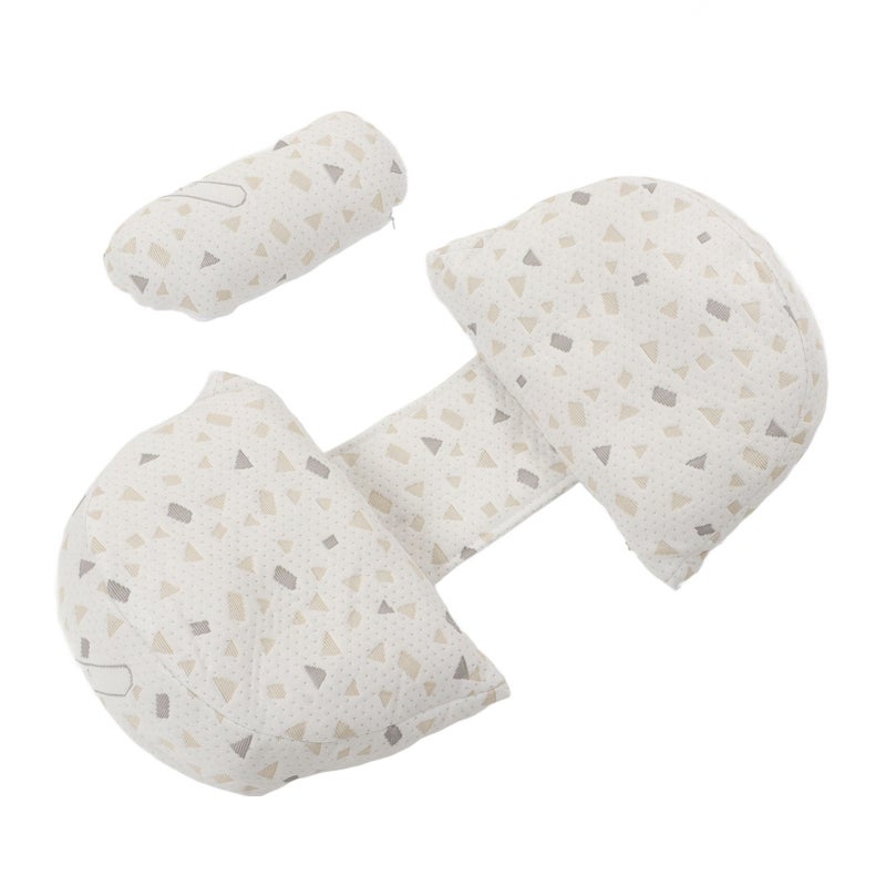 Side Pregnancy Sleep Pillows U Shaped Soft Support Floral Printed Ergonomic Maternity Wedge Pillow Gray - Image 4