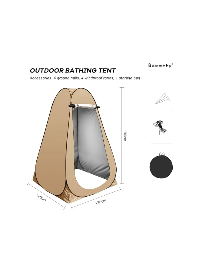 Beauenty Outdoor Changing Clothes Tent, Pop Up Toilet Tent, Portable Shower with Carry Bag Privacy Shelter for Beach Camping Outdoor - Image 2