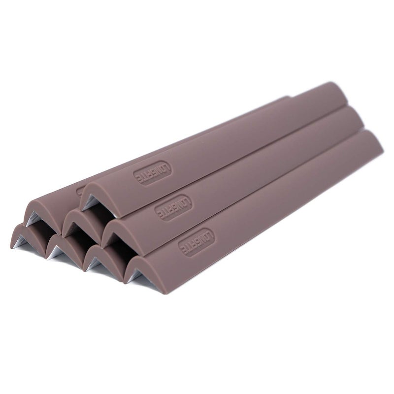 LONGFITE Corner Protectors and Edge Guards Baby Proof Corner Covers and Bumpers Cushion Top Grade Silicone NonChoking Risk with Strong Stickiness 8 Pack Edge Guards Dark Brown Edge