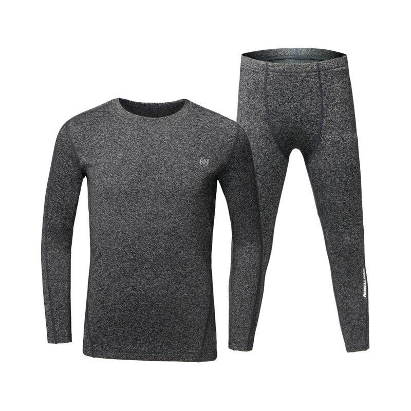 2PCS Children Winter Thermal Underwear Fleece Lining Thick Warm O Neck Long Sleeve Top Pants Long Johns Set - Image 5