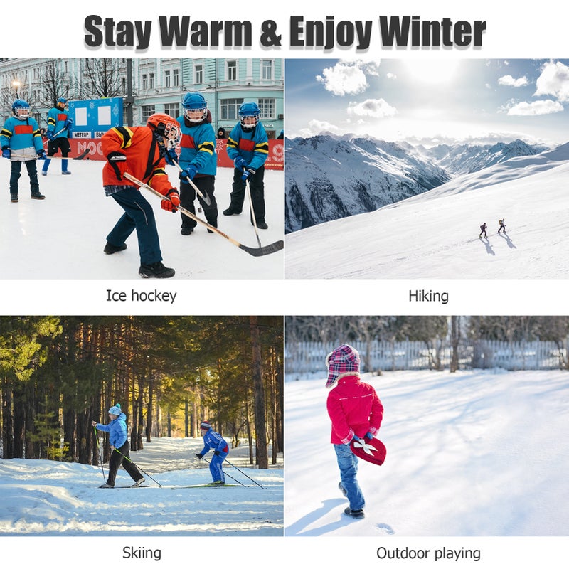 2PCS Children Winter Thermal Underwear Fleece Lining Thick Warm O Neck Long Sleeve Top Pants Long Johns Set - Image 3