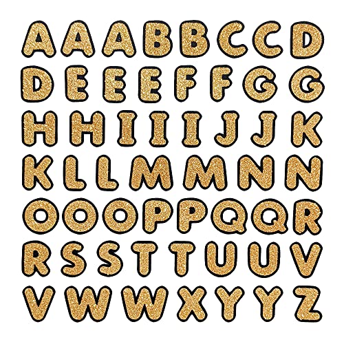 Comet Busters Self-Adhesive Glitter Alphabet Stickers for Art & Craft, Decorations, Project Work, School Work (STK01-4) (Gold1) - Image 1