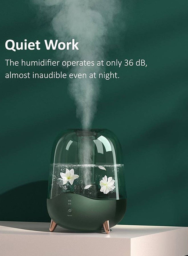 Deerma Crystal Clear Ultrasonic Cool Mist Humidifier  Silent Aromatherapy Diffuser Water Mist System with Transparent Removable Water Tank for Easy Filling and Cleaning Green - Image 2