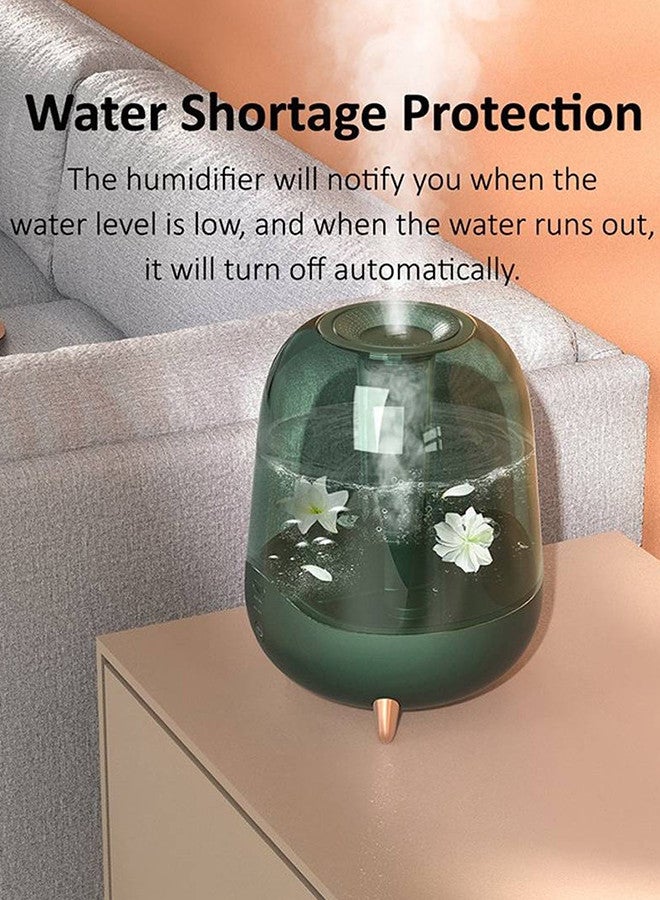 Deerma Crystal Clear Ultrasonic Cool Mist Humidifier  Silent Aromatherapy Diffuser Water Mist System with Transparent Removable Water Tank for Easy Filling and Cleaning Green - Image 5