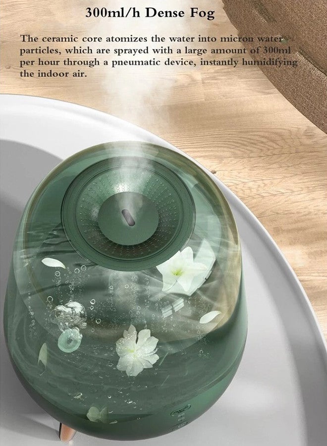 Deerma Crystal Clear Ultrasonic Cool Mist Humidifier  Silent Aromatherapy Diffuser Water Mist System with Transparent Removable Water Tank for Easy Filling and Cleaning Green - Image 3