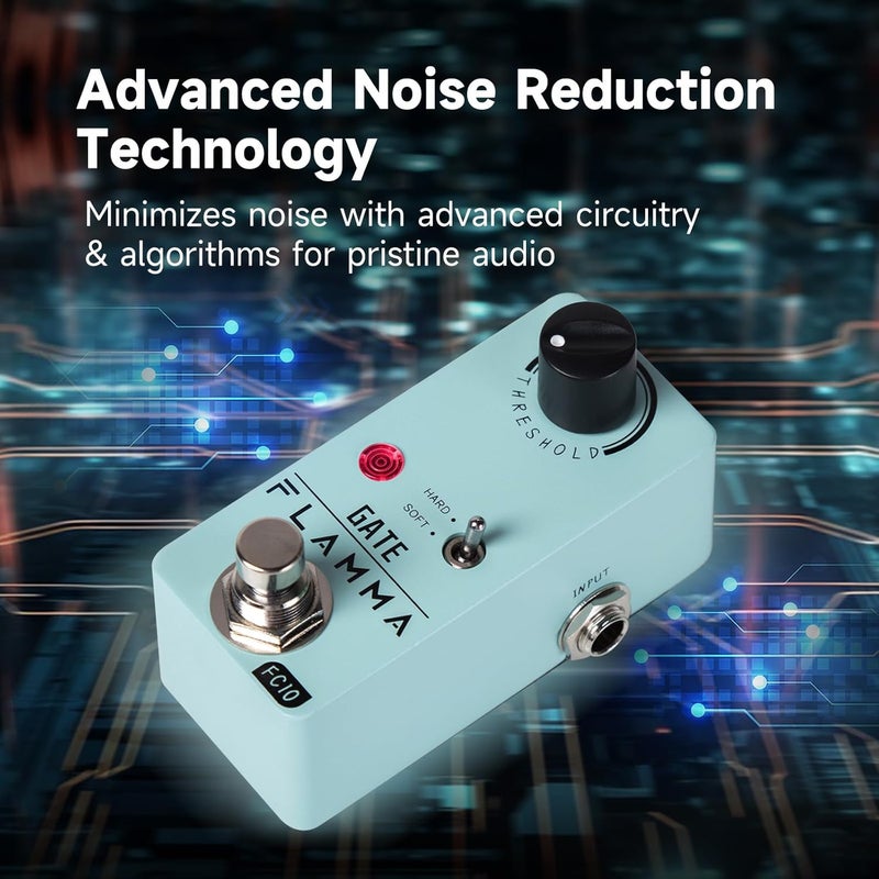 FLAMMA Noise Gate Pedal FC10 Noise Killer Guitar Pedal Noise Suppressor Effect 2 Modes for Electric Guitar and Bass True Bypass - Image 3