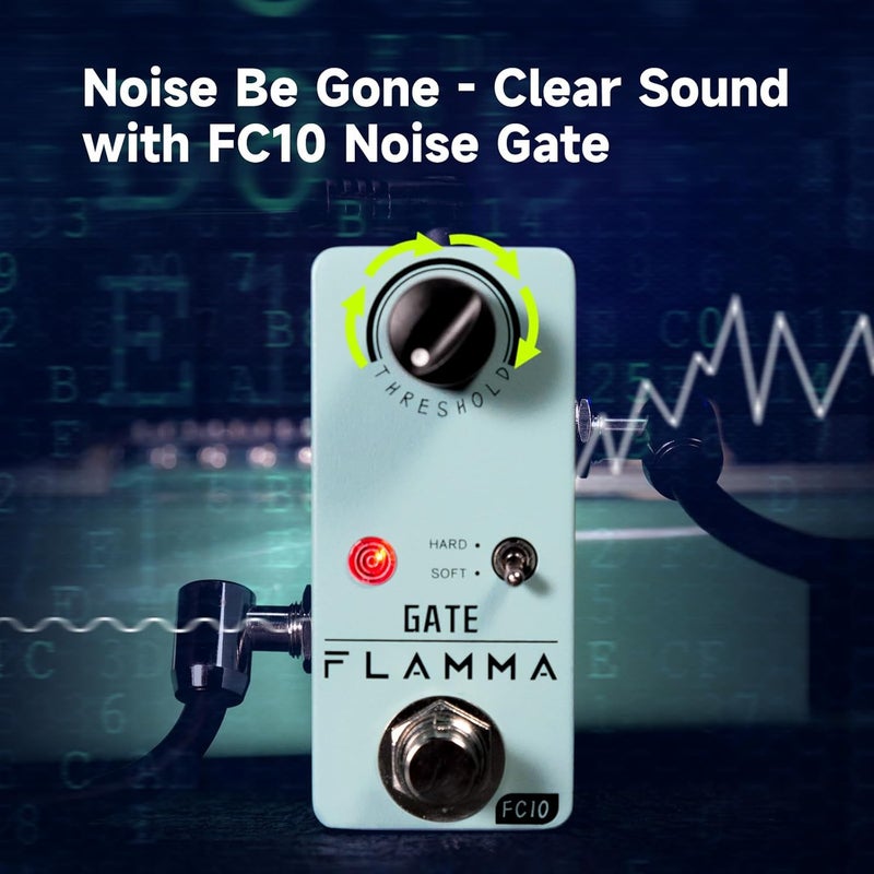FLAMMA Noise Gate Pedal FC10 Noise Killer Guitar Pedal Noise Suppressor Effect 2 Modes for Electric Guitar and Bass True Bypass - Image 4