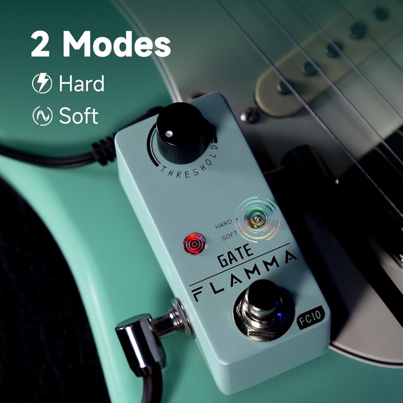 FLAMMA Noise Gate Pedal FC10 Noise Killer Guitar Pedal Noise Suppressor Effect 2 Modes for Electric Guitar and Bass True Bypass - Image 2