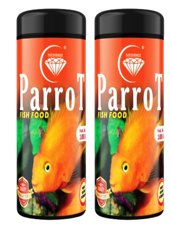 نيتيشري حبيبات طعام أسماك الببغاء 2 مم - طعام غني بالبروتين مع مُحسِّن للألوان وفيتامينات أساسية - 200 غرام (عبوتان) لأسماك الببغاء الحمراء والصفراء الصغيرة والمتوسطة والكبيرة - Image 1