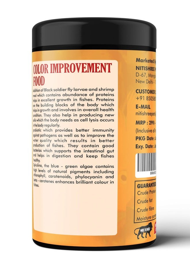 نيتيشري حبيبات طعام أسماك الببغاء 2 مم - طعام غني بالبروتين مع مُحسِّن للألوان وفيتامينات أساسية - 200 غرام (عبوتان) لأسماك الببغاء الحمراء والصفراء الصغيرة والمتوسطة والكبيرة - Image 3