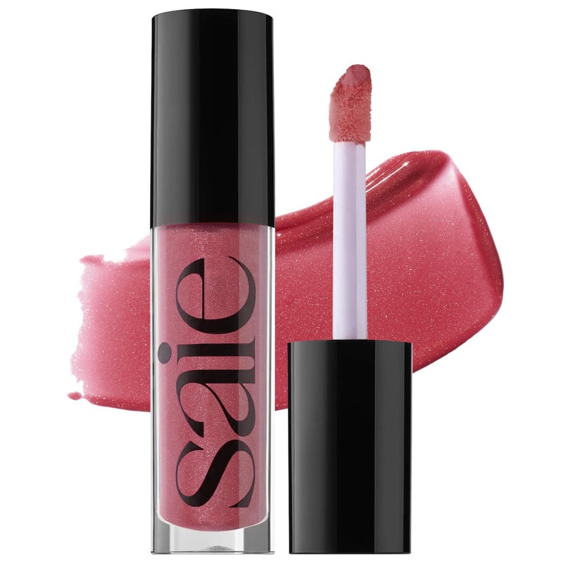 Saie Glossybounce HighShine Hydrating Lip Gloss Oil  Sheer Tinted Lip Oil with Hyaluronic Acid  Jojoba Oil for LongLasting Moisture  Remix 17 oz