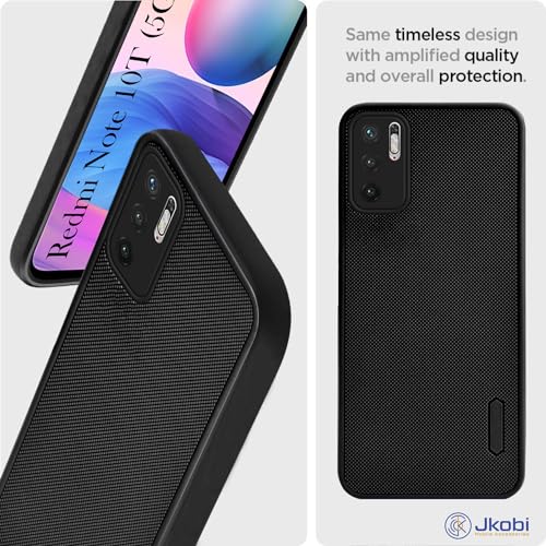 Jkobi Silicone Back Cover Case for Xiaomi Mi Redmi Note 10T 5G | Note 10 5G (Textured Grip Design | Camera Protection | Slim and Light Weight | Soft Touch and Feel | Black) - Image 3