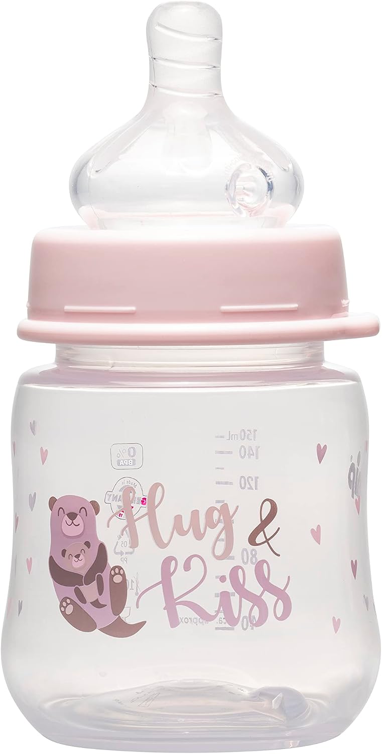 nip Wide Neck PP Bottle - Silicone Round Teat (s), 150 ml, 0M+, made in Germany, Pink - Image 2