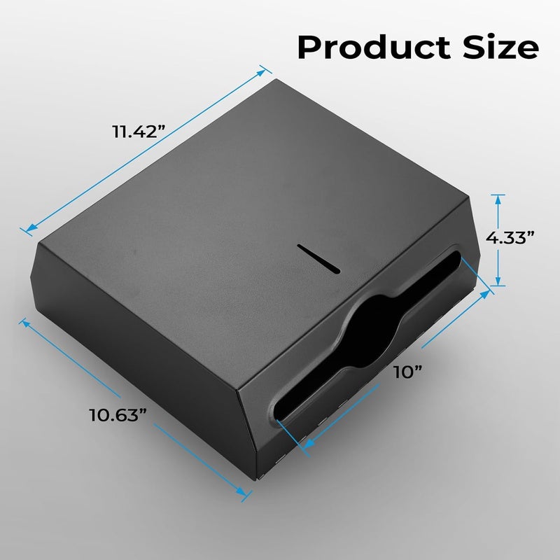 modunful Commercial Paper Towel Dispenser for Multifold - Paper Towel Dispenser Wall Mount, Large Capacity Stainless Steel Tissue Holder, Suitable for Bathrooms and Public Places, Matte Black - Image 3