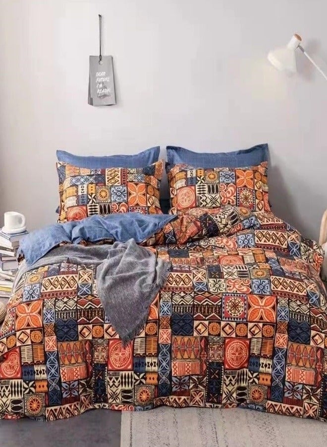 طقم سرير كينغ سايز 220x240 سم - 6 قطع، قماش ميكروفايبر - 1 غطاء لحاف، 1 ملاءة مشدودة، 4 أغطية وسائد، قابل للتنفس ومريح وناعم (الحشو غير متضمن)