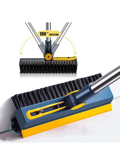 3 in 1 Rotating Grout Brush with Long Handle, 180° Rotatable Floor Brush, Shower Brush for Tile Floor Kitchen Bathroom, V-shaped Angled Brush for Hard to Reach Areas