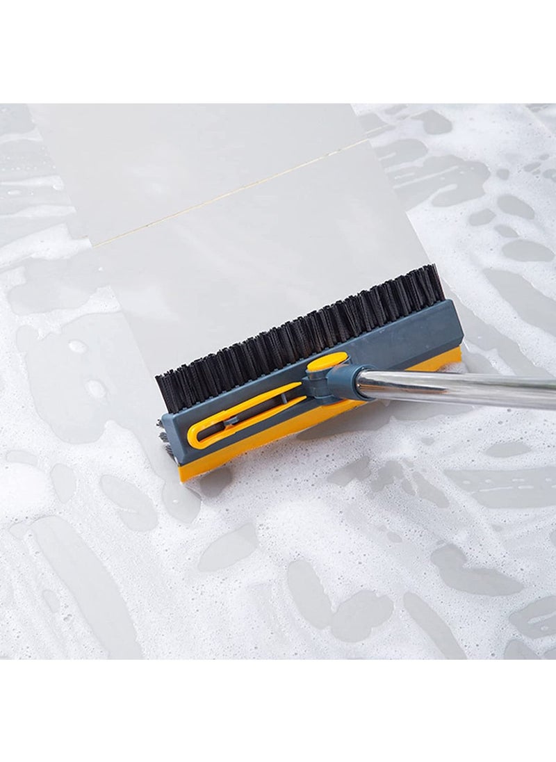 3 in 1 Rotating Grout Brush with Long Handle, 180° Rotatable Floor Brush, Shower Brush for Tile Floor Kitchen Bathroom, V-shaped Angled Brush for Hard to Reach Areas