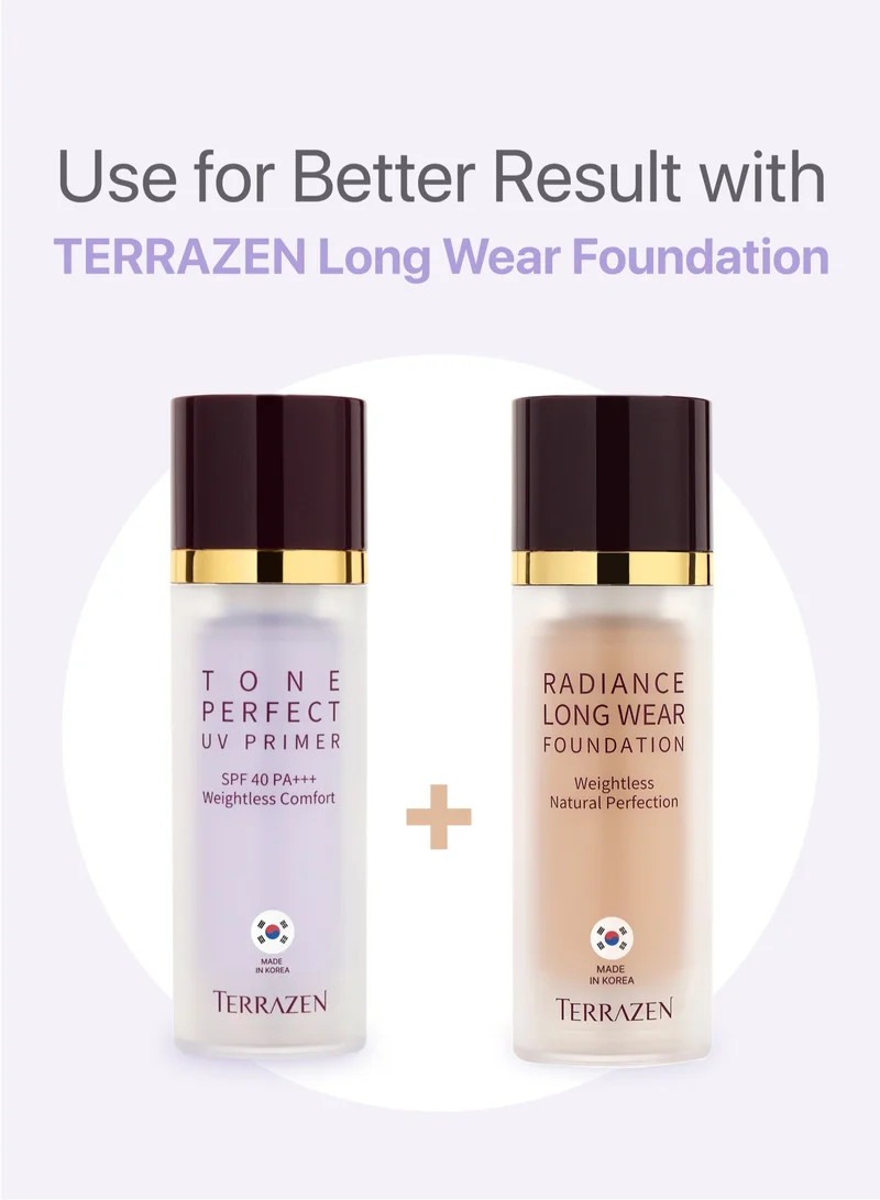 Terrazen Korean Hydrating Face Primer 30ml - Makeup & Skincare Corrector Base SPF40 Lavender Purple - Reduces Redness, for Sensitive Skin with Aloe