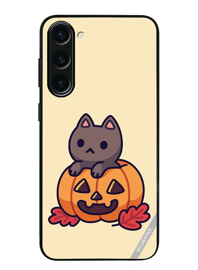 VR CREATIVE Protective Case Cover For Samsung Galaxy S24 Cat In A Pumpkin Design Multicolour - Image 1