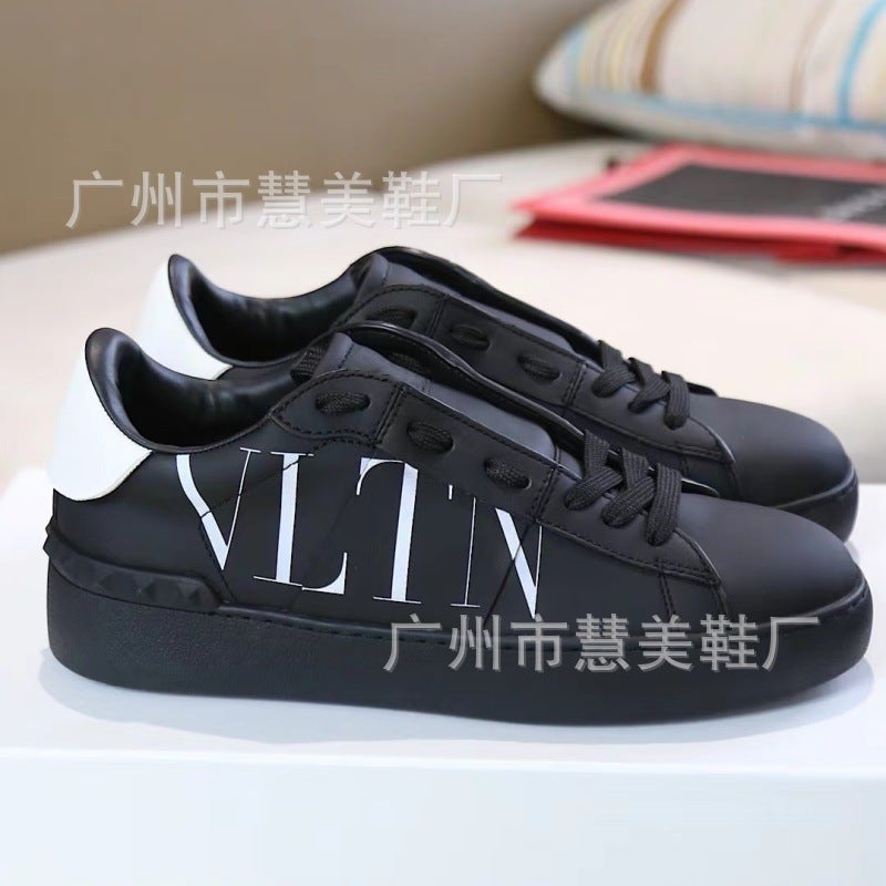 Rivet White Shoes Women'S Fashion Sneakers Summer Versatile Men'S And Women'S Same Style Sneaker White Platform Height Increasing Large Size Shoes - Image 1