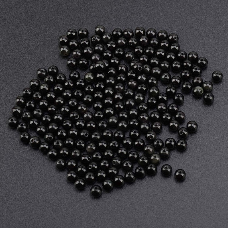LPBeads 200Pcs Polished 6mm Round Natural Black Onxy Gemstone Loose Beads with Stretch Cord for Jewelry Making Bracelets - Image 4