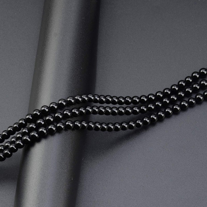 LPBeads 200Pcs Polished 6mm Round Natural Black Onxy Gemstone Loose Beads with Stretch Cord for Jewelry Making Bracelets - Image 5