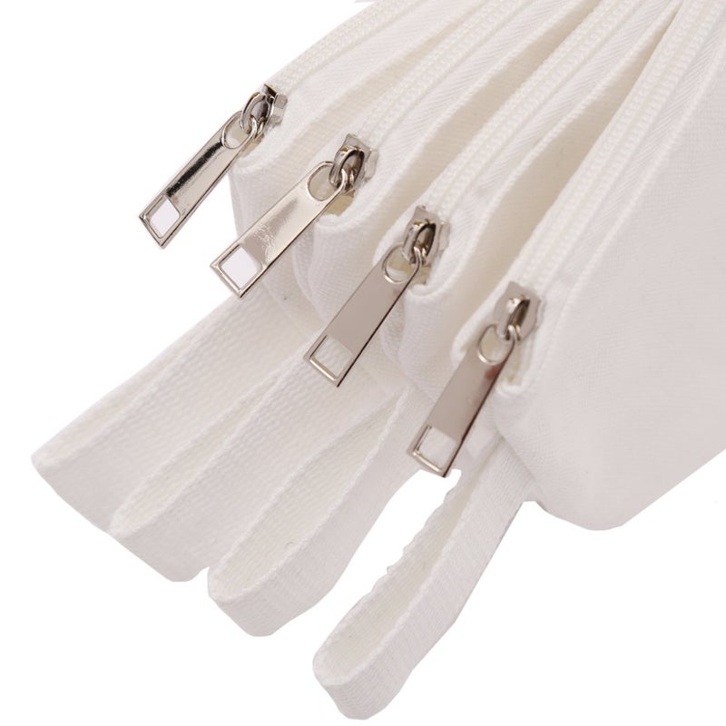 Augbunny 100% Cotton 16Oz Heavy Duty Multi-Purpose Canvas Zipper Cosmetics Makeup Travel Toiletry Organizing Pouch 4-Pack - Image 4
