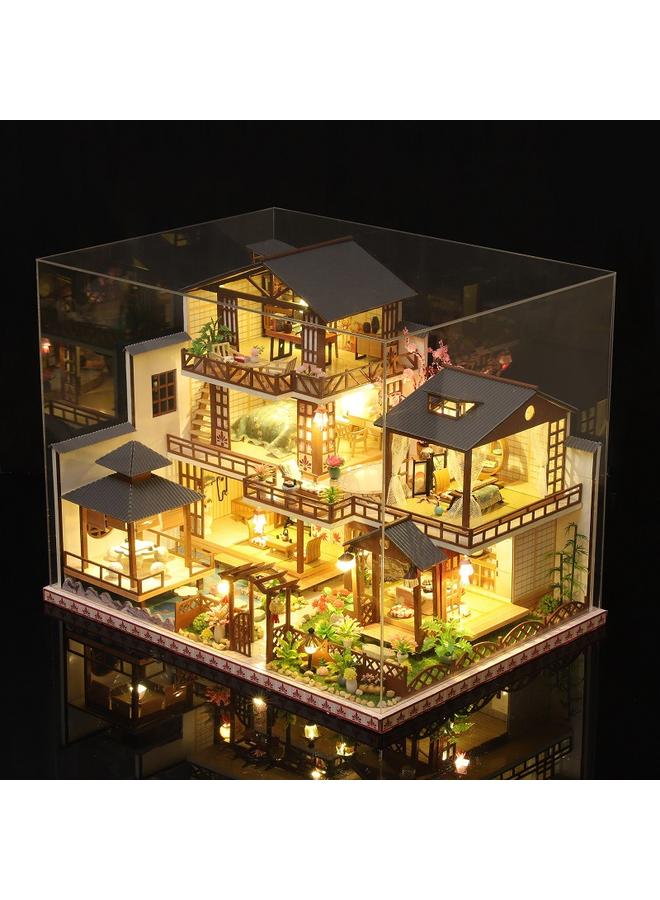 Bluejw Diy Architectural Model Villa Japanese Style And Wind Assembled Wooden Hut Mori Court Creative Christmas Birthday Gift - Image 5