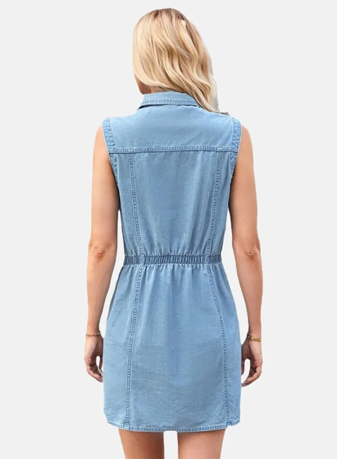 YUNIQEE Denim Sleeveless Mini Dress