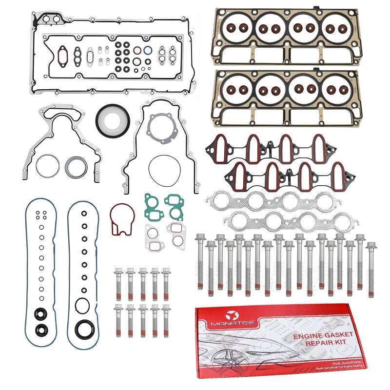 MANATEE MLS Full Cylinder 53 Head Gaskets Set with ES72220 Head Bolts for Chevy Silverado 1500 Tahoe Suburban Avalanche Trailblazer GMC Sierra Yukon Envoy Buick Rainier Saab 97X 20052014