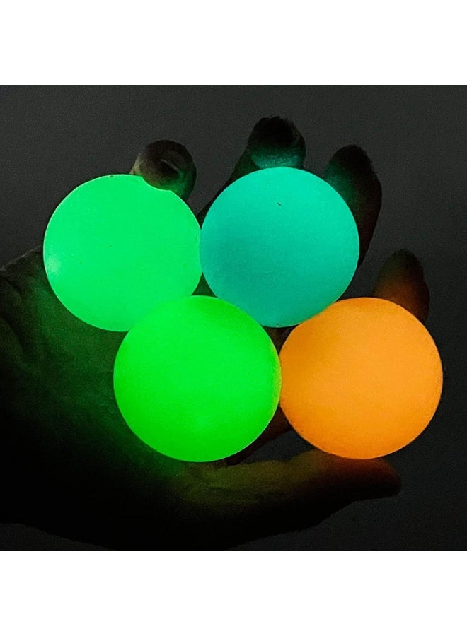 MAKINGTEC Luminous Sticky Balls, 4Pcs Glowing Balls, Ceiling Balls Glow in The Dark, Balls for Kids and Adults, Sticky Balls, to The Wall and Roof, Party Favors, Party Supplies for Relax - Image 1