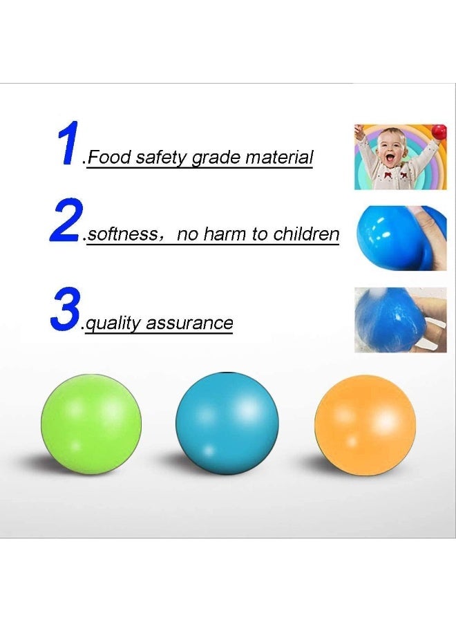 MAKINGTEC Luminous Sticky Balls, 4Pcs Glowing Balls, Ceiling Balls Glow in The Dark, Balls for Kids and Adults, Sticky Balls, to The Wall and Roof, Party Favors, Party Supplies for Relax - Image 2