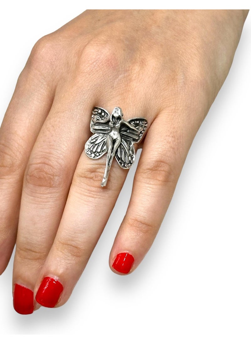 Takı Dükkanı Jewelry Shop Butterfly Wings Fairy Girl Adjustable Size Women's Ring BBY48  - Image 3