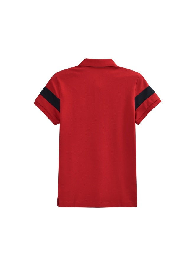جيوردانو قميص بولو أحمر للأولاد - Image 4