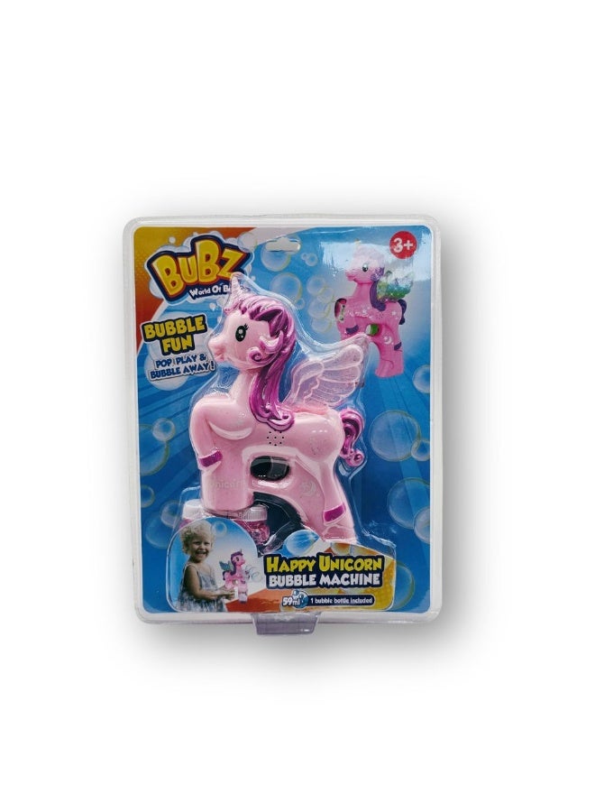 BUBZ Happy Unicorn Bubble Machine for Kids – Automatic Bubble Blower with Bubble Solution | Easy-to-Use Bubble Toy for Outdoor Play, Parties & Gifts – 3+ Years - Image 1