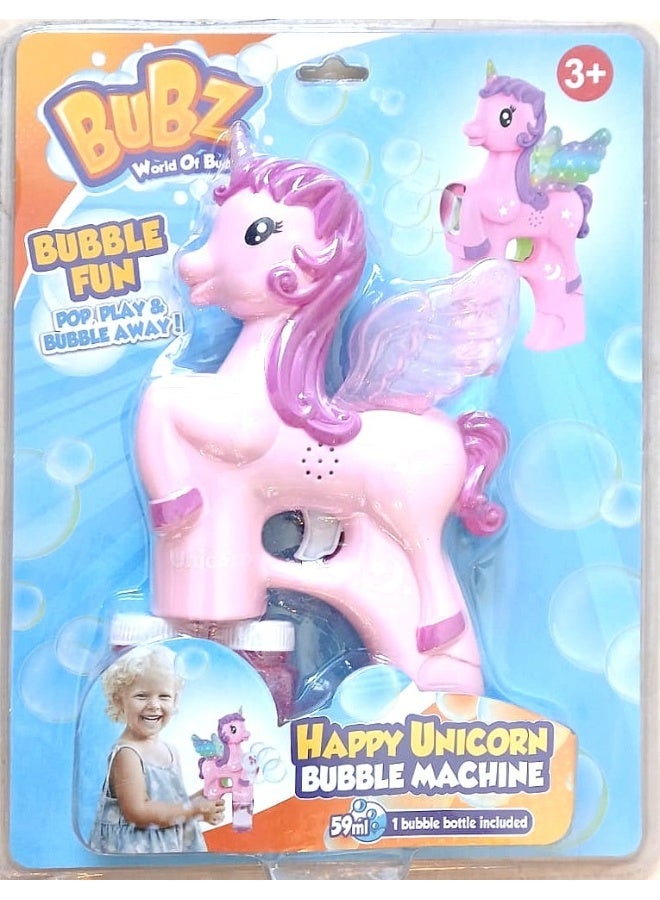 BUBZ Happy Unicorn Bubble Machine for Kids – Automatic Bubble Blower with Bubble Solution | Easy-to-Use Bubble Toy for Outdoor Play, Parties & Gifts – 3+ Years - Image 2