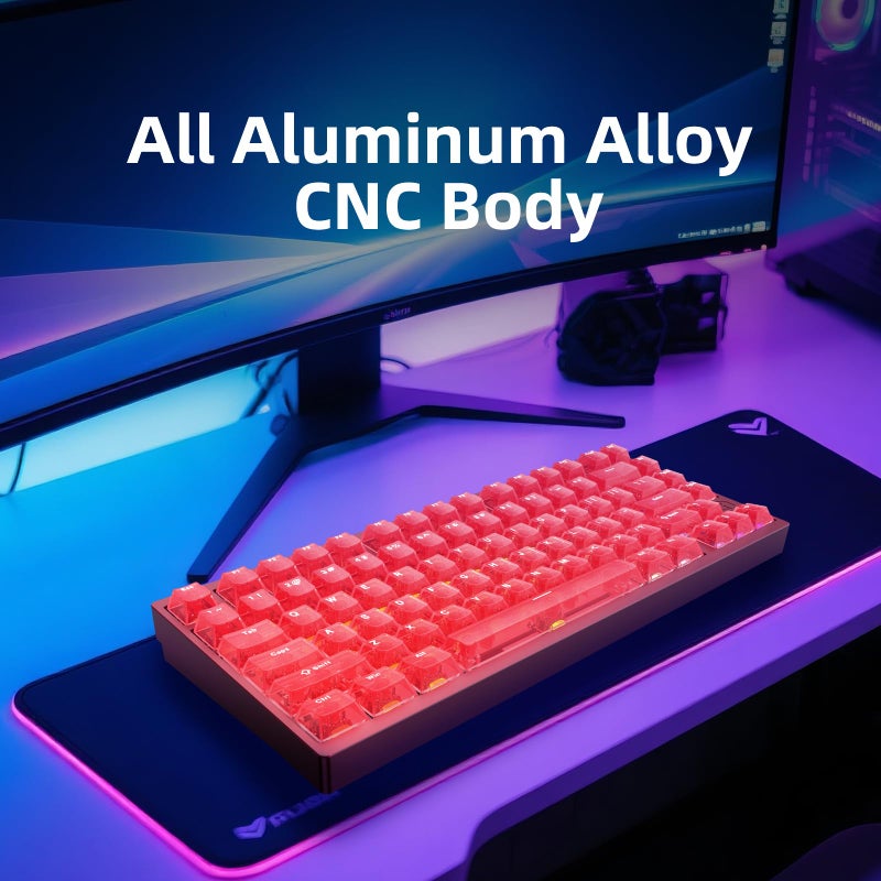 IROK MG75MAX 81 Keys Wired Magnetic Switch Keyboard, 256KHZ Single Key Scan Rate, PCB Nano-Coating Waterproof, Hall Effect, 8KHZ/ARGB/CNC Aluminum Gaming Keyboard(Red) - Image 4