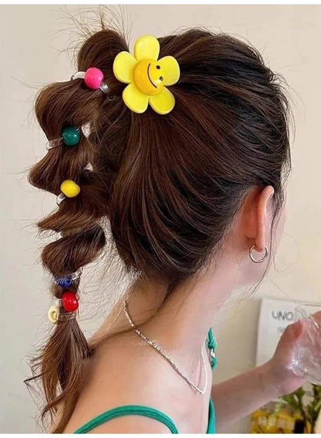 زيوري ربطة شعر حلزونية مزينة بتفاصيل وجه مبتسم من زيوري - أصفر - Image 2