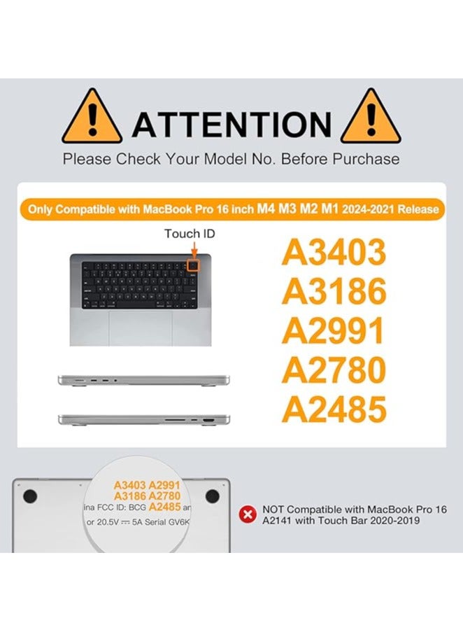 erorex Compatible with MacBook Pro 16 inch Case 2025-2021 M3 A2991 M2 A2780 M1 A2485, Honeycomb Shockproof Heavy Duty TPU Bumper Plastic Hard Case with Fold Kickstand&Keyboard Cover, Black  - Image 5