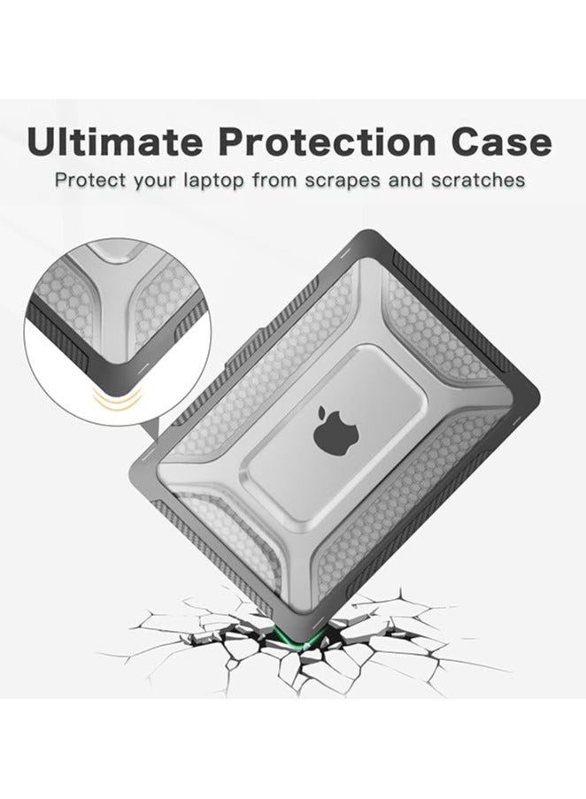 erorex Compatible with MacBook Pro 16 inch Case 2025-2021 M3 A2991 M2 A2780 M1 A2485, Honeycomb Shockproof Heavy Duty TPU Bumper Plastic Hard Case with Fold Kickstand&Keyboard Cover, Black  - Image 4