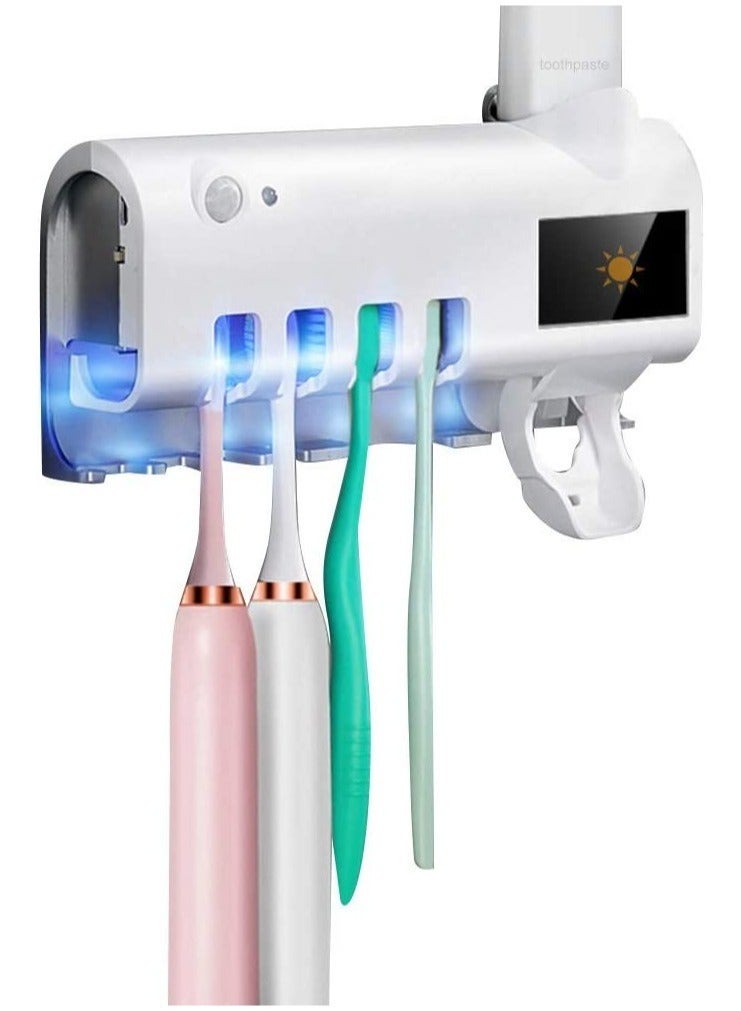 UV Toothbrush Sanitizer, Bathroom Toothbrush Holder Wall Mounted Ultraviolet Light Sterilizer,Toothbrush Organizer for Home, Bathroom, Shower - Image 1