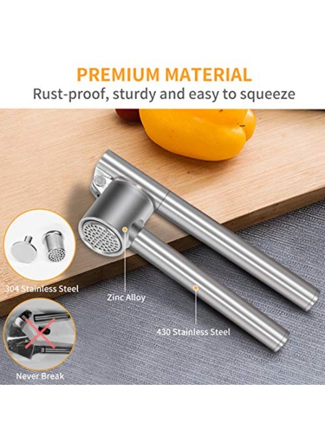 Generic Garlic Press Mincer - 304 Stainless Steel Garlic Crusher, Detachable, Heavy-duty, Rust Proof Garlic Mincer Design for Extracts More Garlic Paste Per Clove  - Image 3