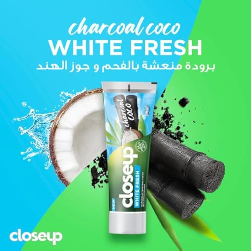 Close Up Closeup White Fresh Toothpaste, Charcoal Coco, naturally whitens teeth by lifting stains, 75ml - Image 4