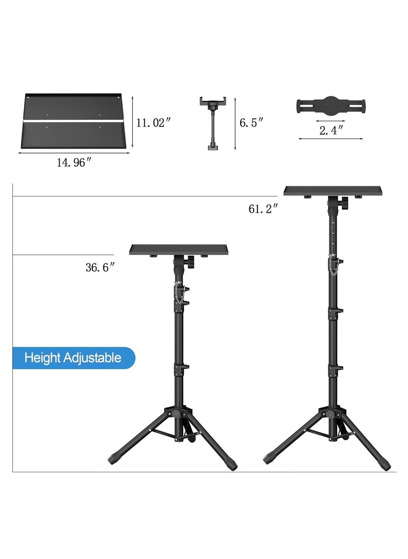 TIGER 63" Tall Projector Stand Tripod – Adjustable Height 22" to 63" for Projectors, Laptops & Outdoor Movies – Durable, Portable Tripod Stand for Home, Office, Camping  - Image 2